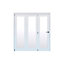 Geom 1 Lite Clear Glazed Pre-painted White Softwood Internal Bi-fold Door set, (H)2060mm (W)1904mm