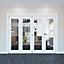 Geom 1 Lite Clear Glazed Pre-painted White Softwood Internal Bi-fold Door set, (H)2060mm (W)2517mm