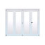 Geom 1 Lite Clear Glazed Pre-painted White Softwood Internal Bi-fold Door set, (H)2060mm (W)2821mm