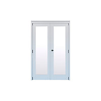 Geom 1 Lite Clear Glazed Pre-painted White Softwood Internal Patio Door set, (H)2017mm (W)1293mm