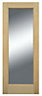 Geom 1 panel Clear Glazed Oak veneer External Front door, (H)2032mm (W)813mm
