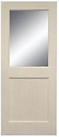 Geom 1 panel Clear Glazed White Back door, (H)1981mm (W)838mm