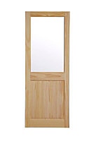 Geom 2 panel Clear Glazed Internal Door, (H)1981mm (W)762mm (T)35mm