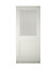 Geom 2 panel Clear Glazed White Timber Pine veneer Back door, (H)2032mm (W)813mm