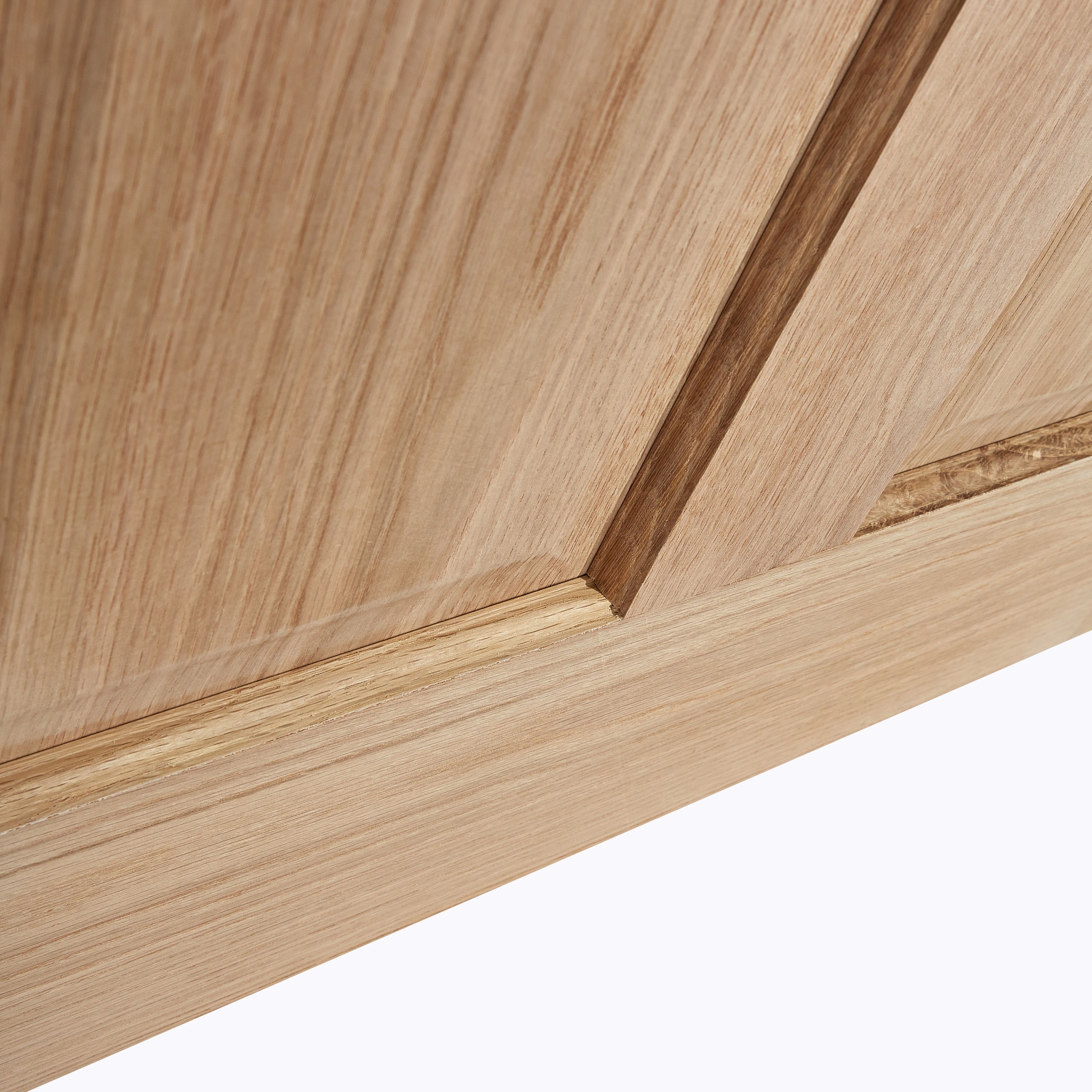 Geom 4 panel 2 Lite Clear Glazed Oak veneer Internal Door, (H)2040mm (W)726mm (T)40mm