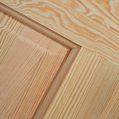Geom 4 panel Clear Glazed Victorian Pine veneer Internal Softwood Door, (H)1981mm (W)686mm (T)35mm