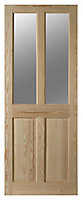 Geom 4 panel Glazed Internal Door, (H)1981mm (W)762mm (T)35mm