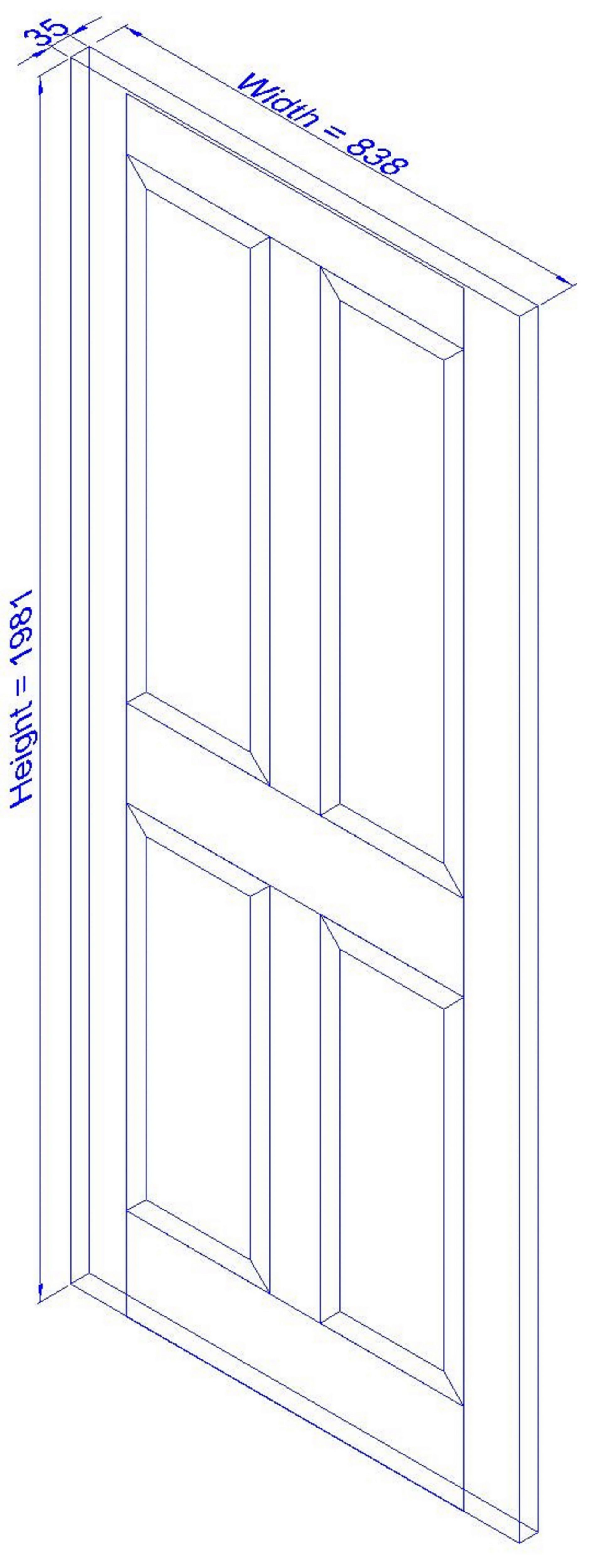 Geom 4 panel Unglazed Oak veneer Internal Door, (H)2040mm (W)826mm (T)40mm