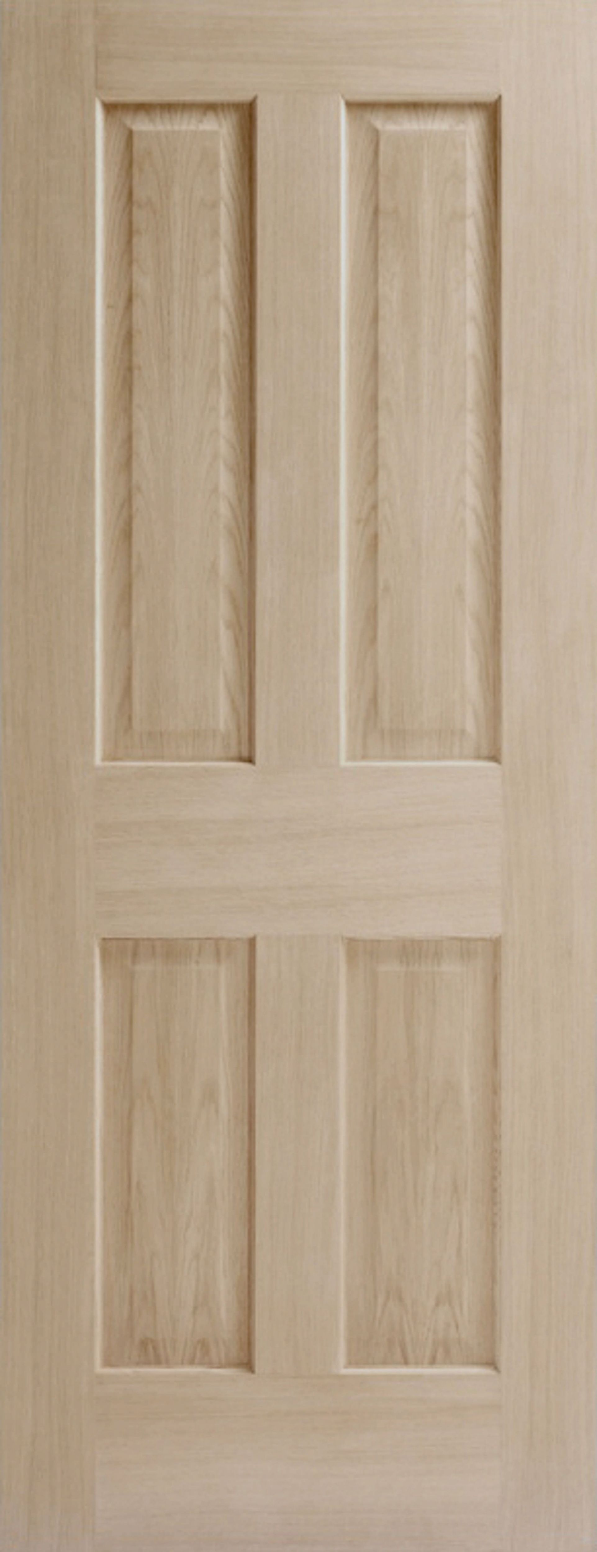 Geom 4 panel Unglazed Oak veneer Internal Door, (H)2040mm (W)826mm (T)40mm