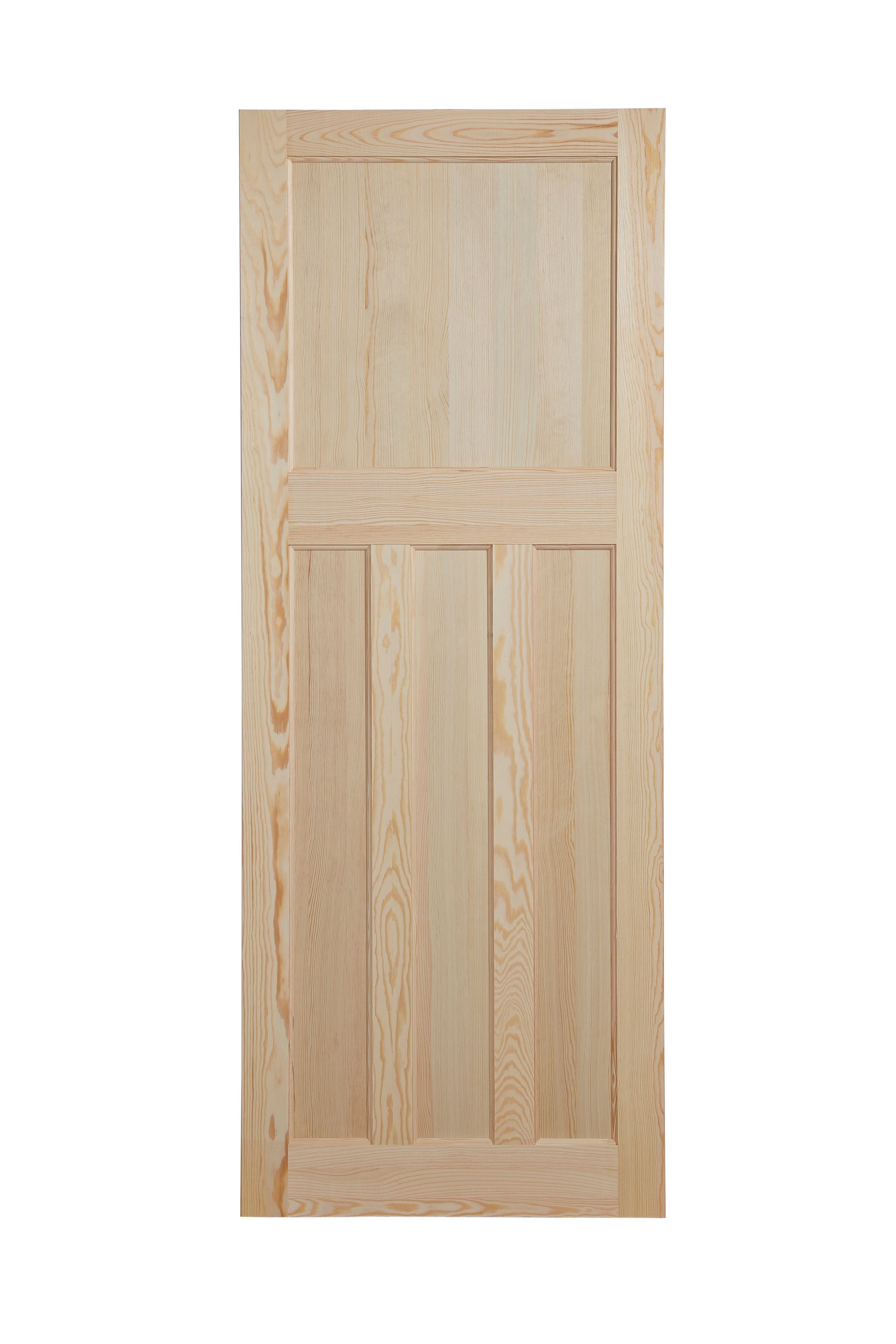 Geom 4 panel Unglazed Victorian Pine veneer Internal Clear pine Door, (H)1981mm (W)610mm (T)35mm