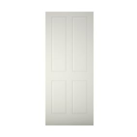 Geom 4 panel White LH & RH External Front door, (H)1981mm (W)838mm