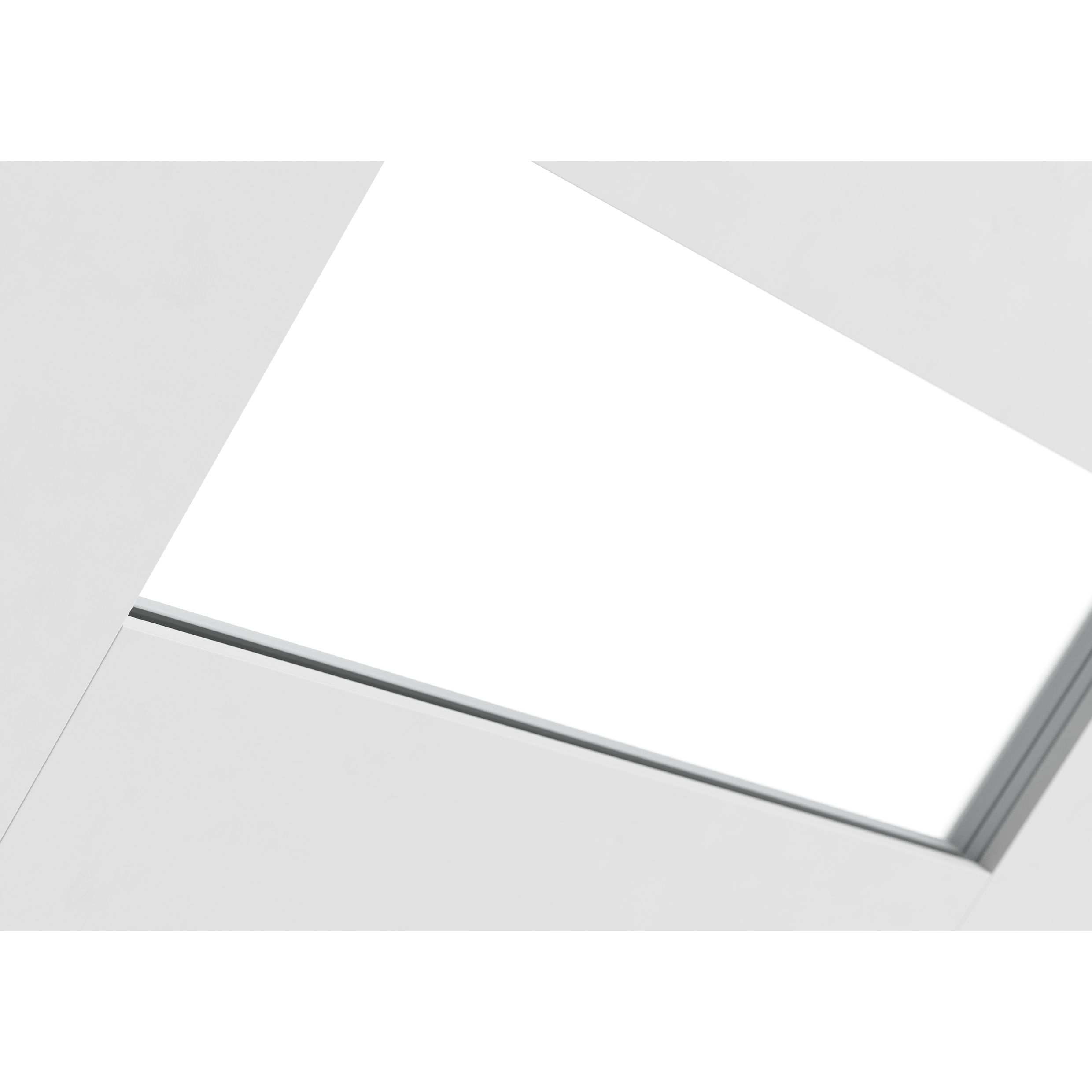 Geom 6 Lite Clear Glazed Shaker White Internal Door, (H)2040mm (W)826mm (T)40mm
