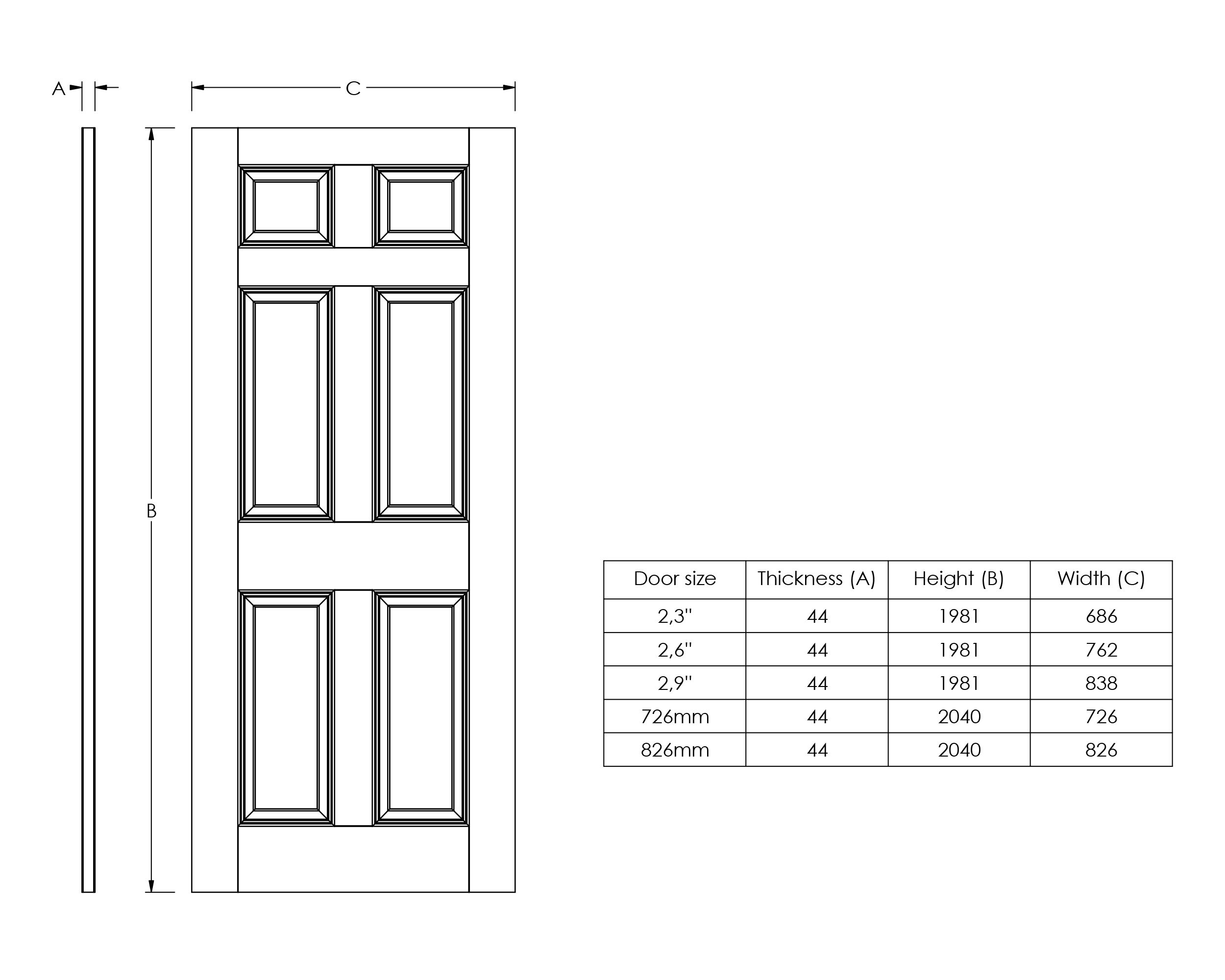 Geom 6 panel Unglazed Contemporary White Woodgrain effect Internal Fire door, (H)1981mm (W)838mm (T)44mm