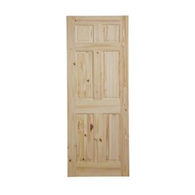 Geom 6 panel Unglazed Internal Door, (H)2040mm (W)826mm (T)40mm