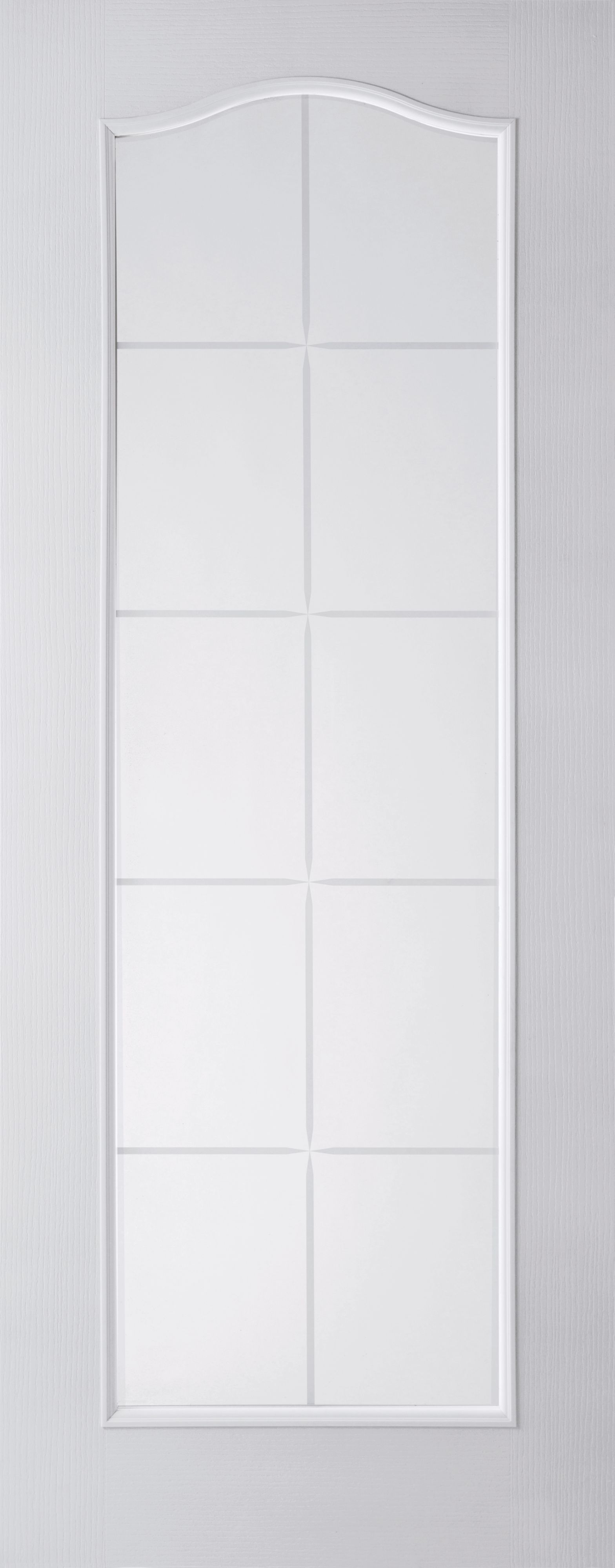 Geom Arched 10 Lite Glazed White Internal Door, (H)1981mm (W)762mm (T)35mm