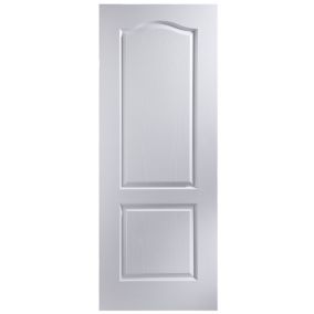 Geom Arched 2 panel Unglazed White Woodgrain effect Internal Fire door, (H)1981mm (W)762mm (T)44mm