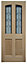 Geom Calais 2 panel Obscure Glazed Oak veneer External Front door, (H)1981mm (W)838mm