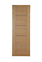 Geom Flush Oak veneer Internal Door, (H)1981mm (W)610mm (T)35mm
