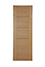 Geom Flush Oak veneer Internal Door, (H)1981mm (W)610mm (T)35mm
