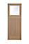 Geom Glazed Oak veneer Internal Door, (H)1981mm (W)838mm (T)35mm