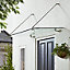 Geom Levanto Clear Glazed Glass & stainless steel Flat Porch canopy, (W)1.5m (D)0.9m