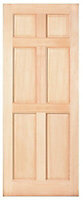 Geom Malaga 6 panel Unglazed External Front/back door, (H)1981mm (W)838mm