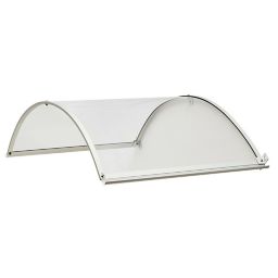 Geom Ramla Clear Glazed Aluminium & polycarbonate Arch Porch canopy, (W)1.4m (D)0.9m