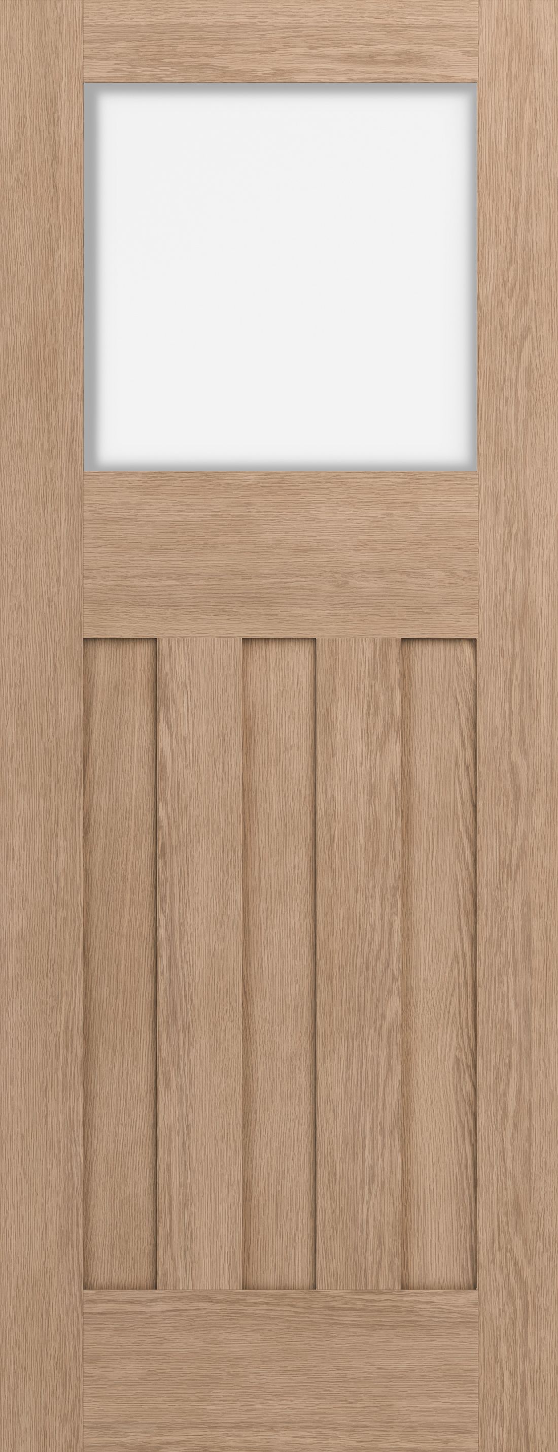 Geom Traditional Clear Glazed Oak veneer Internal Door, (H)1981mm (W)686mm (T)35mm