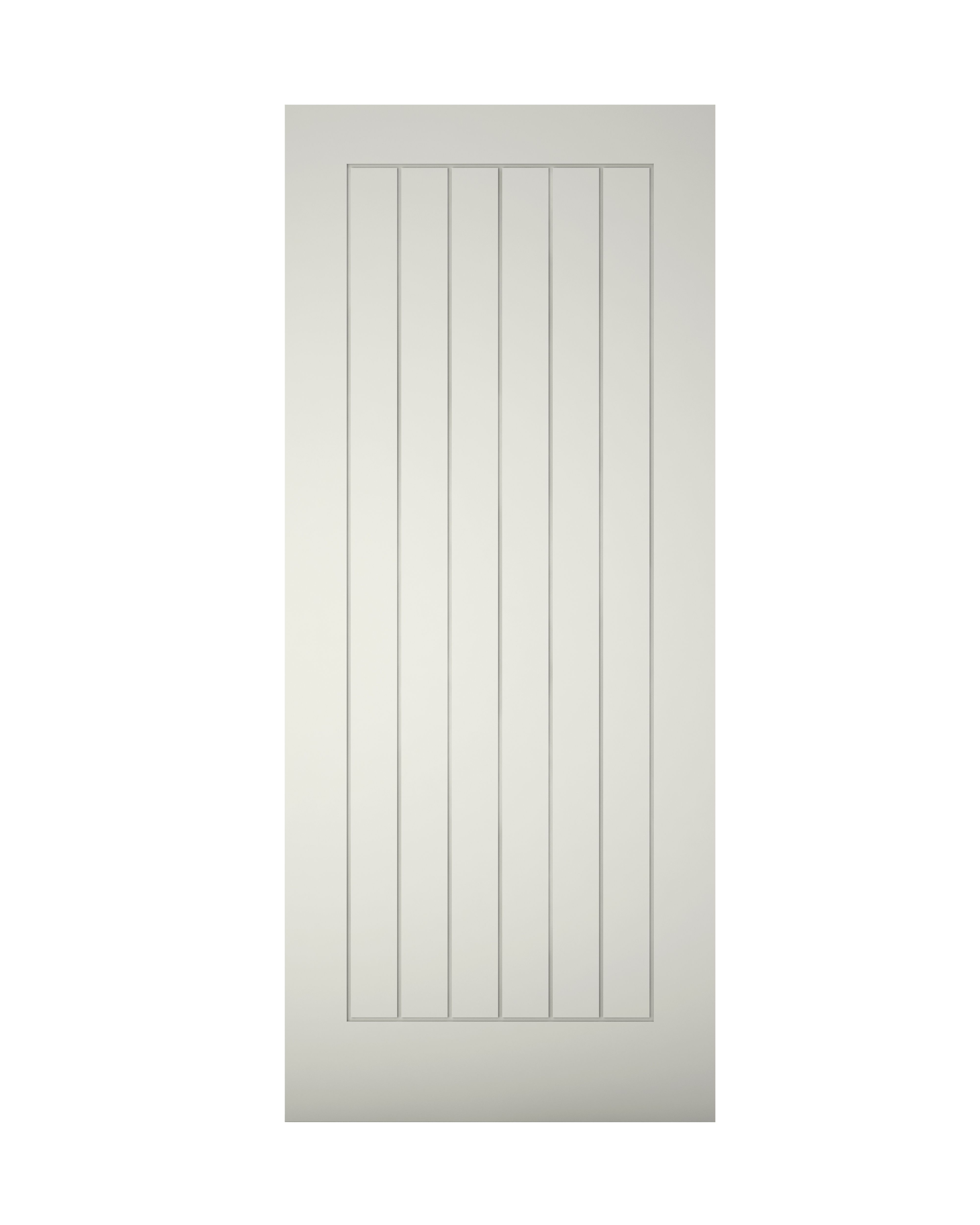 Geom Unglazed Cottage White Wooden External Front door, (H)2032mm (W)813mm