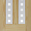 Geom Vertical 2 panel Frosted Glazed Internal Door, (H)2040mm (W)726mm (T)40mm