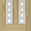 Geom Vertical 2 panel Frosted Glazed Internal Door, (H)2040mm (W)826mm (T)40mm