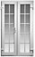 Georgian 10 Lite Glazed White uPVC External French Door set, (H)2055mm (W)1190mm