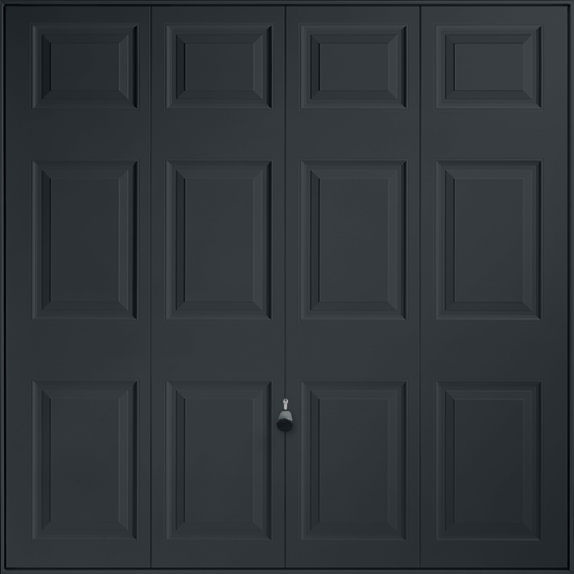 Georgian 12-panelled Up & over Anthracite grey Retractable Garage door, (H)2194mm (W)2399mm (T)40mm