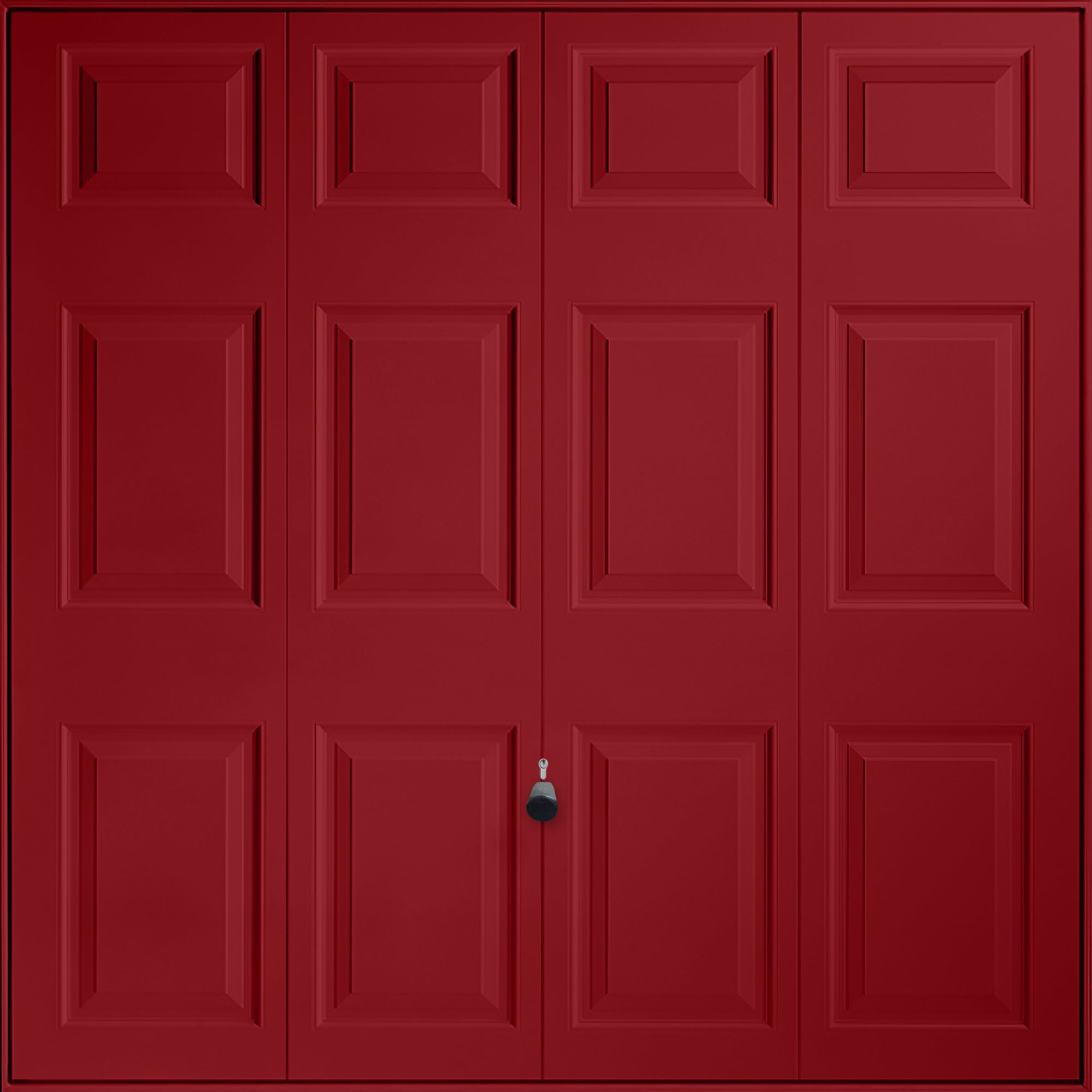 Georgian 12-panelled Up & over Ruby red Retractable Garage door, (H)2039mm (W)2399mm (T)40mm