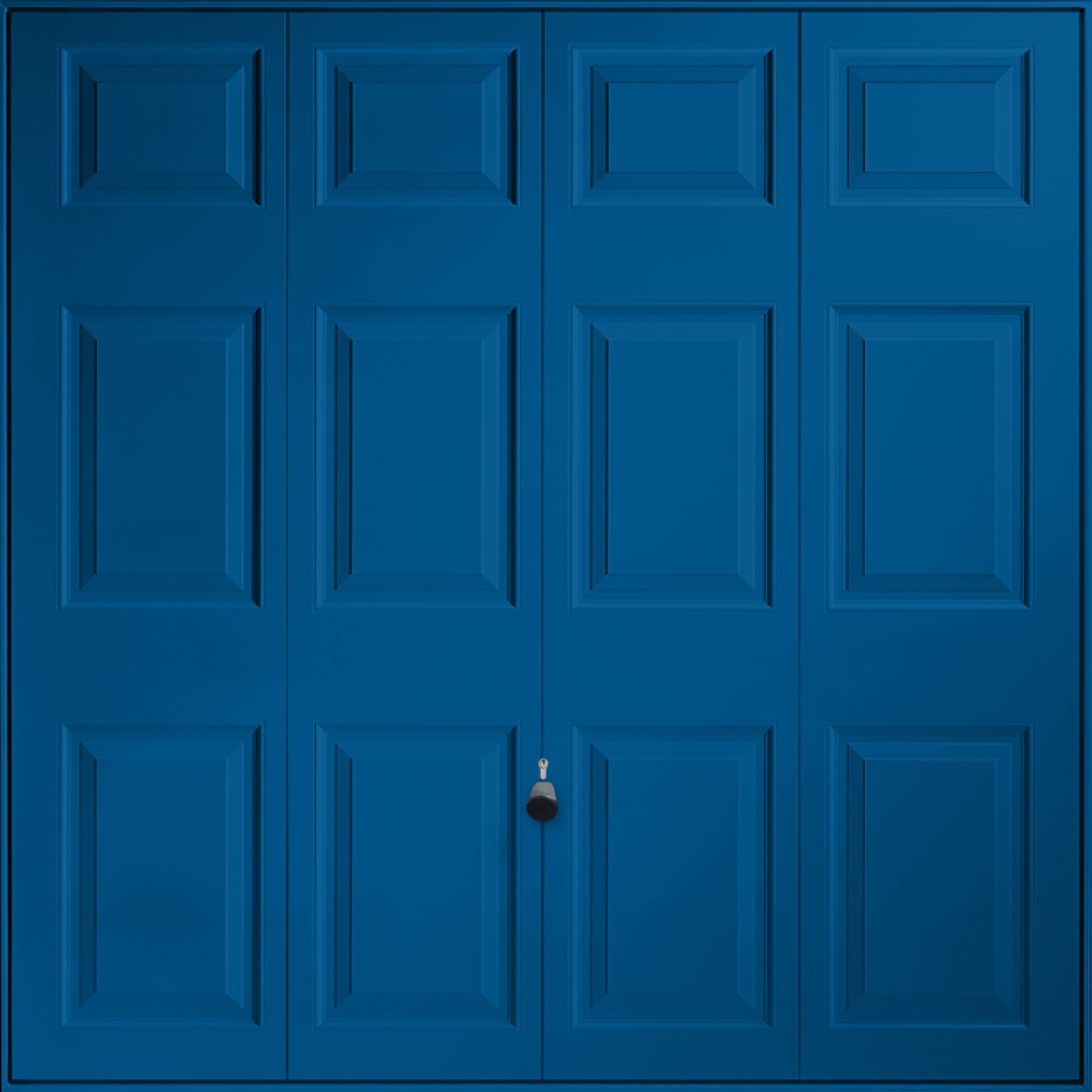 Georgian 12-panelled Up & over Signal blue Retractable Garage door, (H)2039mm (W)2424mm (T)40mm