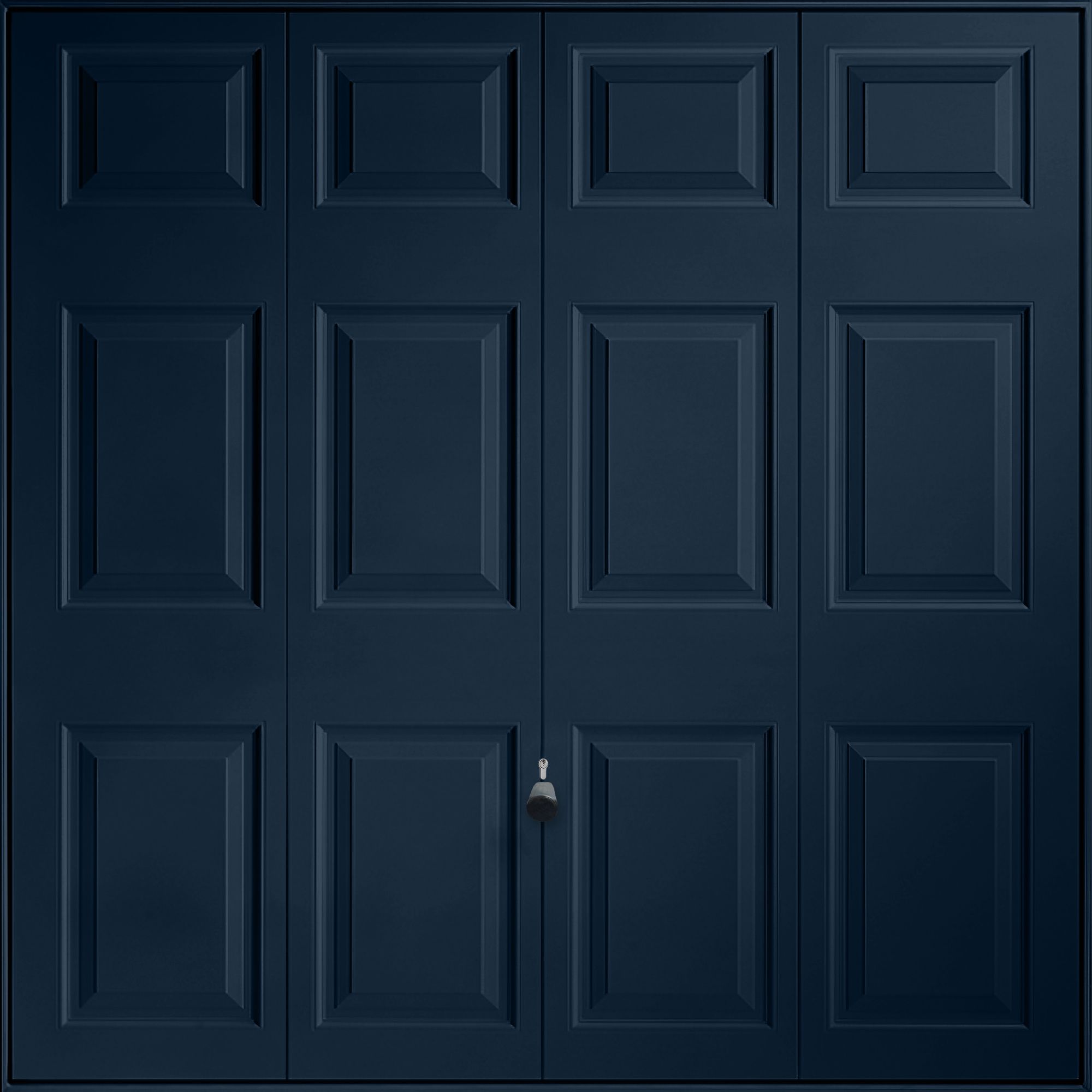 Georgian 12-panelled Up & over Steel blue Retractable Garage door, (H)2039mm (W)2399mm (T)40mm