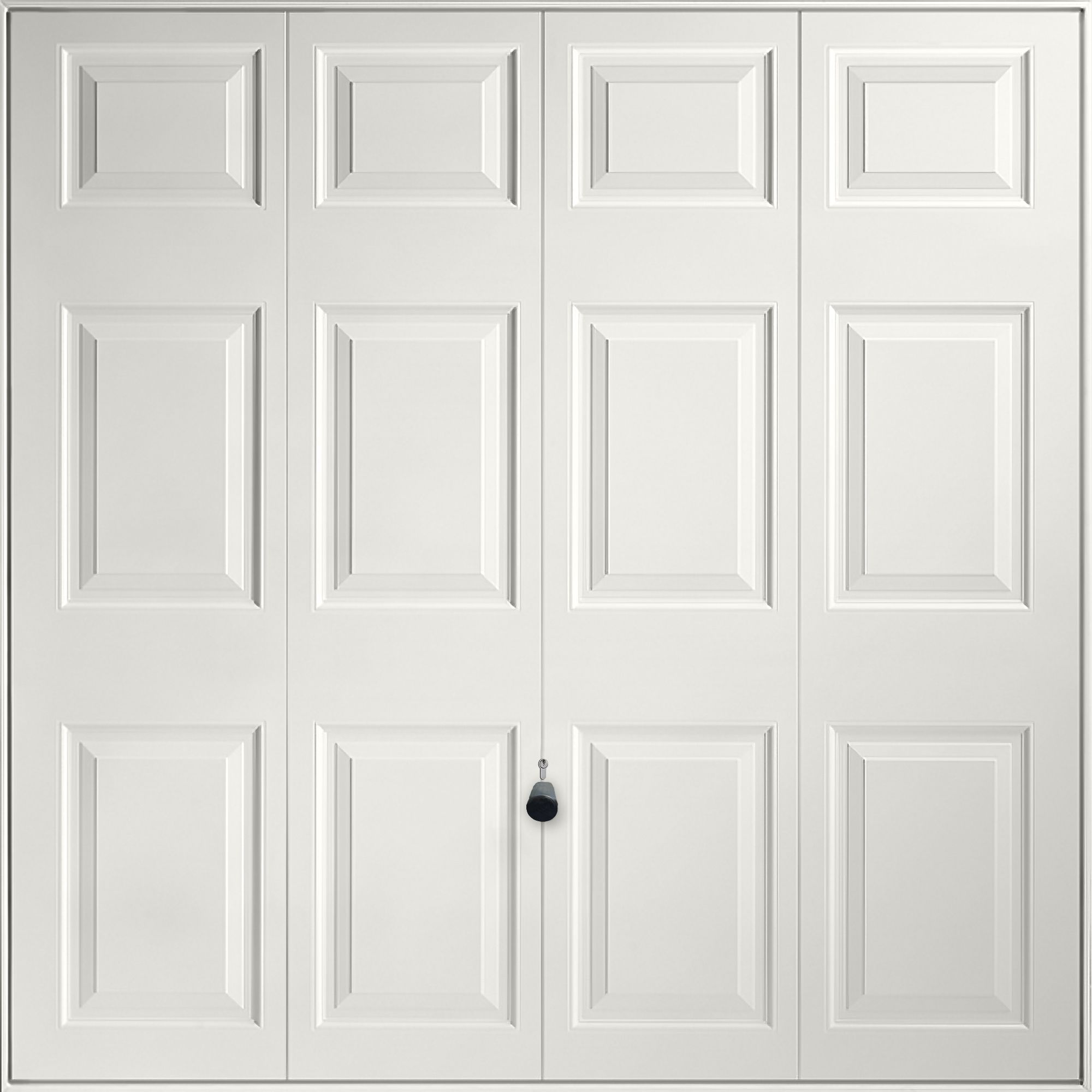 Georgian 12-panelled Up & over White Retractable Garage door, (H)2194mm (W)2579mm (T)40mm