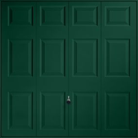 Georgian Standard size 12-panelled Moss green Up & over Unglazed Garage door, (H)1981mm (W)2286mm