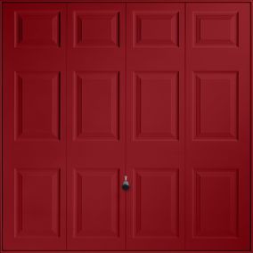 Georgian Standard size 12-panelled Ruby red Up & over Unglazed Garage door, (H)2134mm (W)2134mm