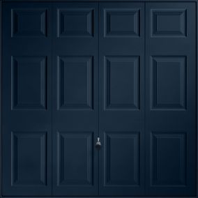 Georgian Standard size 12-panelled Steel blue Up & over Unglazed Garage door, (H)1981mm (W)2261mm