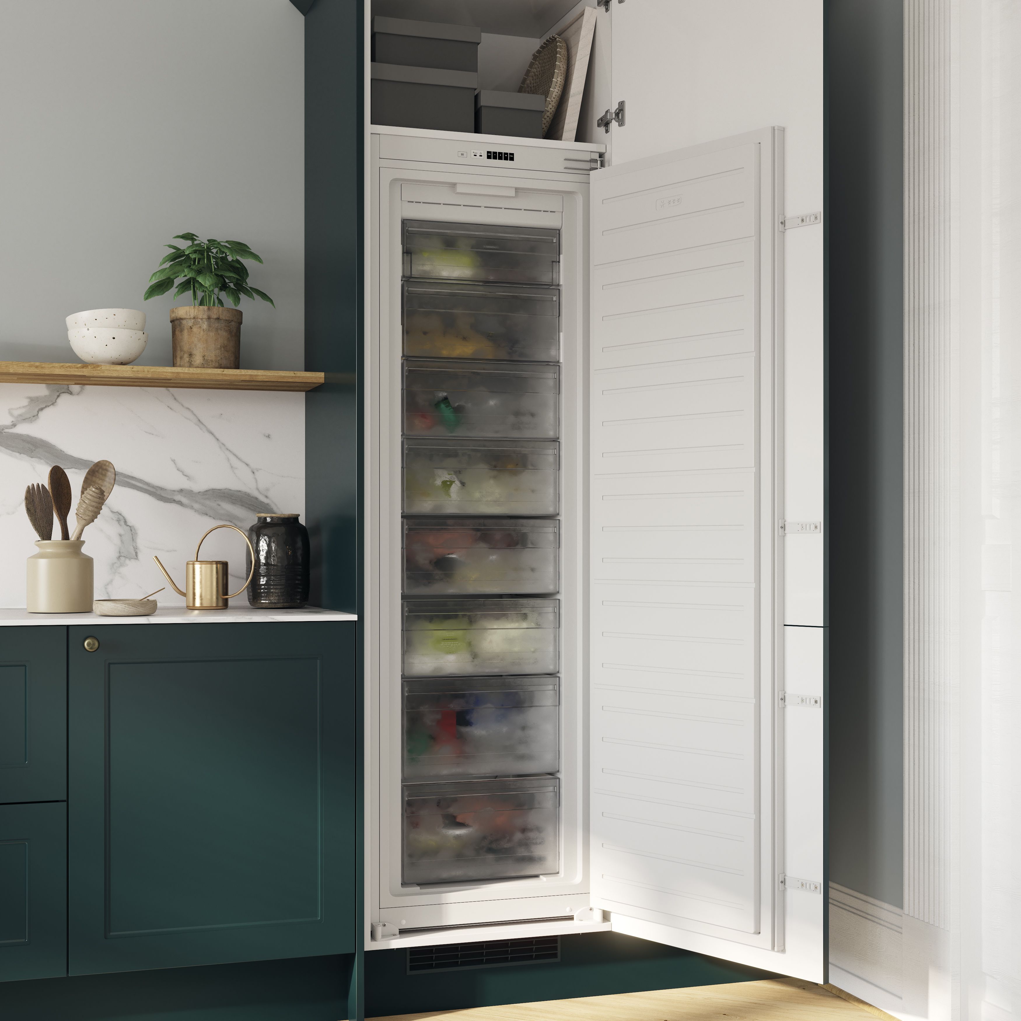 GHBITFZUKa Integrated Automatic defrost Freezer - White