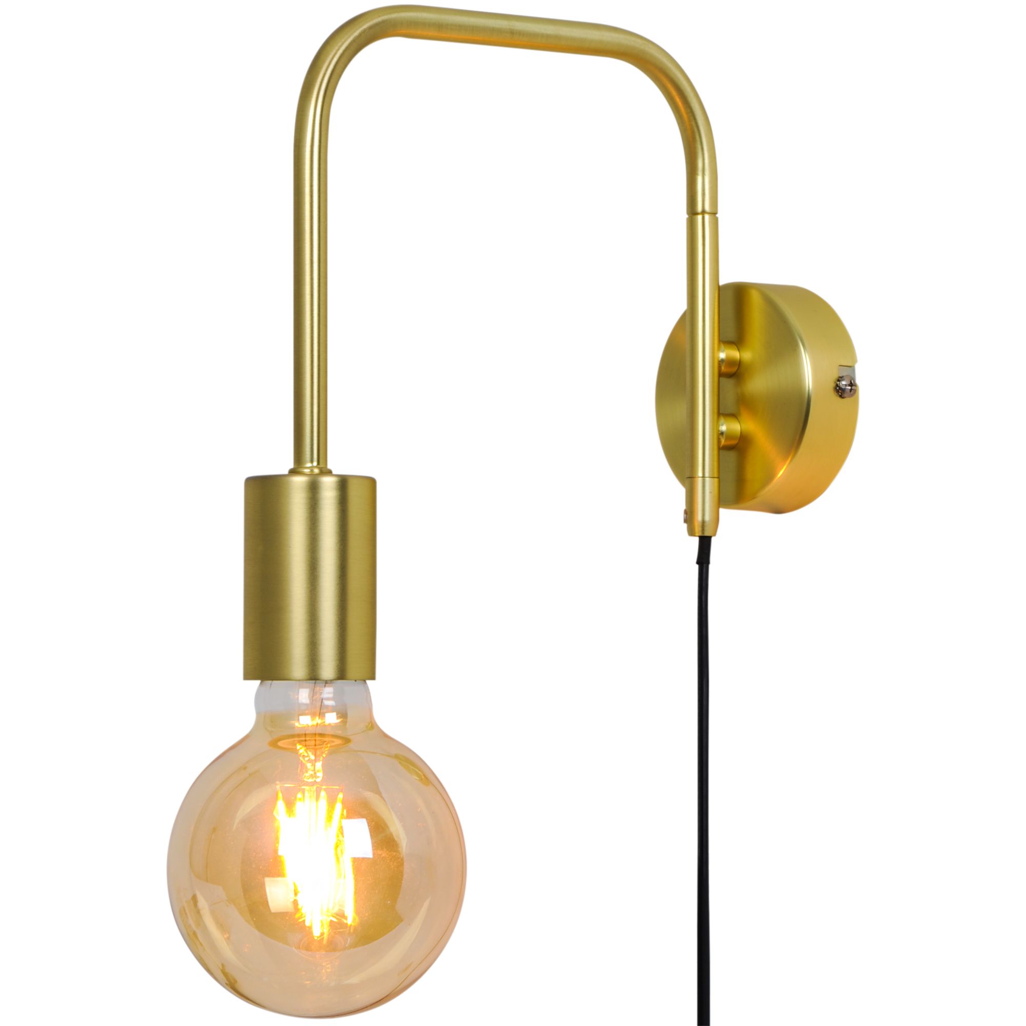 Plug in gold wall shop light