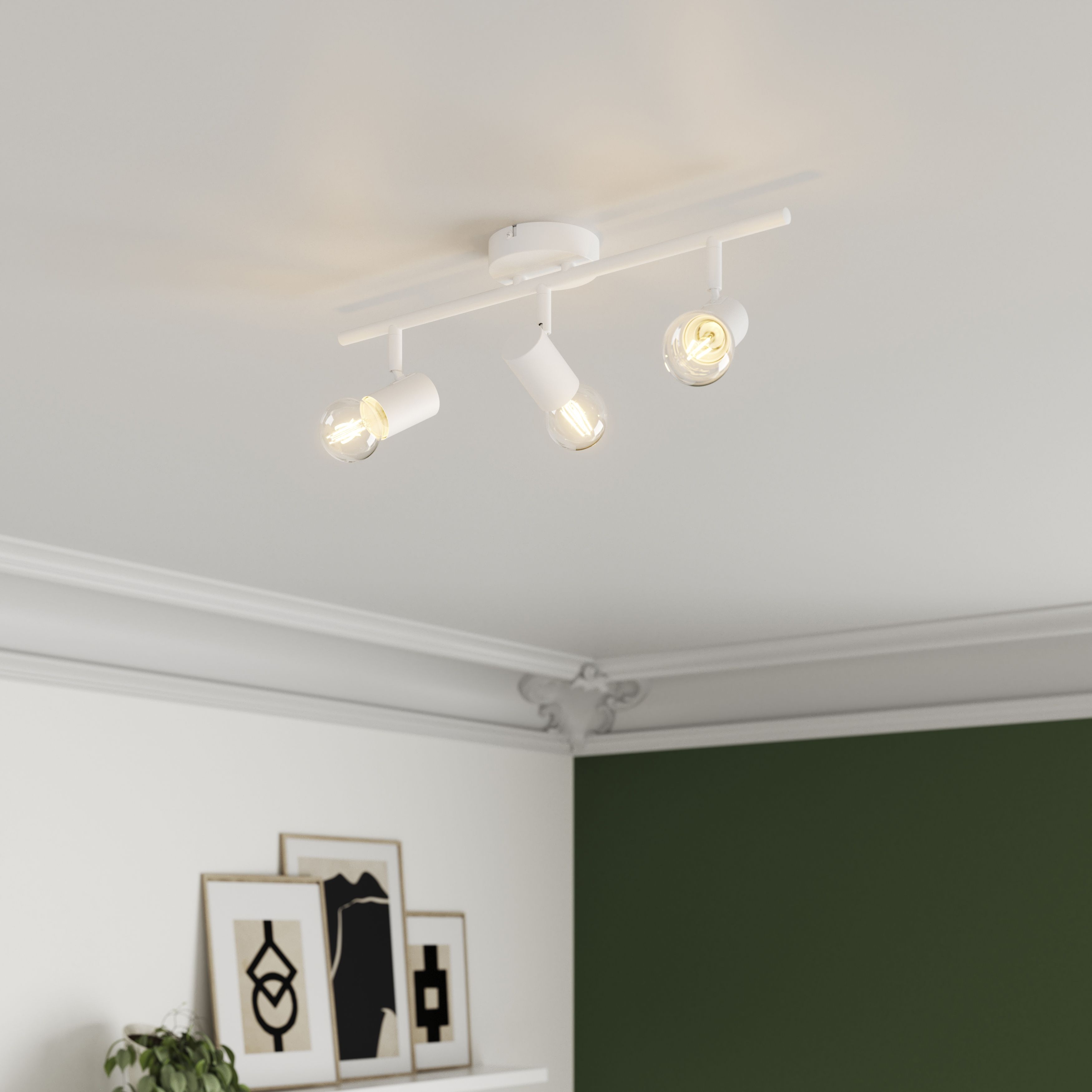 Ghlin Modern Matt White 3 Light Spotlight