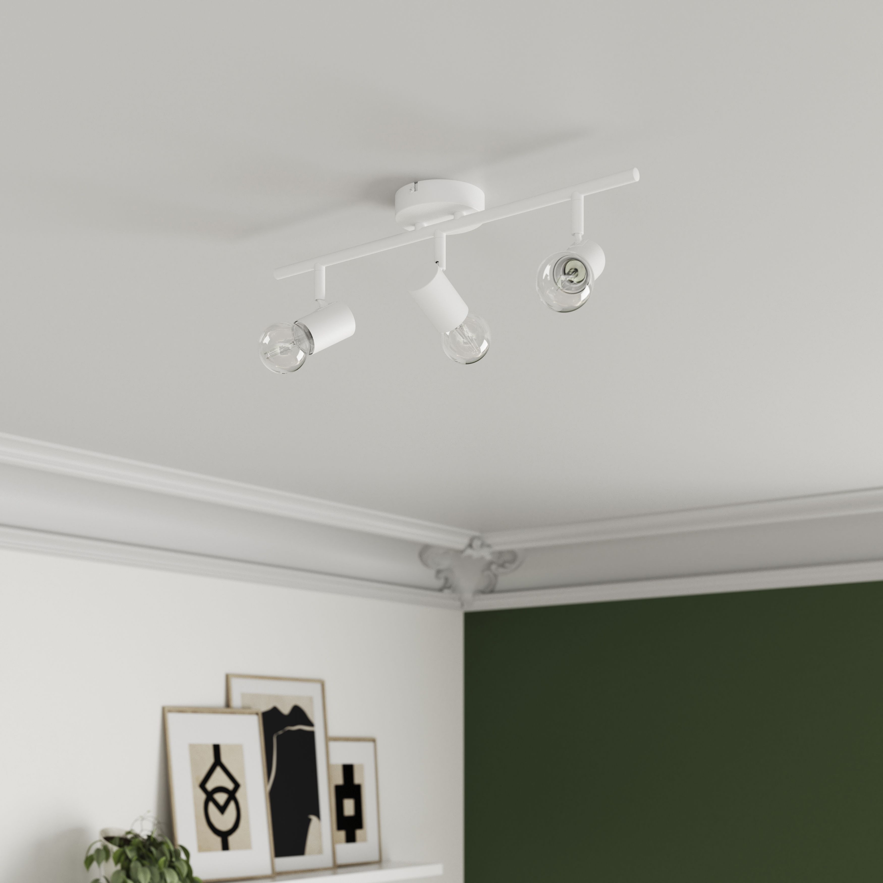 Ghlin Modern Matt White 3 Light Spotlight