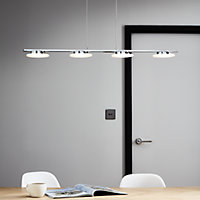 Giedi White Chrome effect 4 Lamp Pendant ceiling light, (Dia)770mm