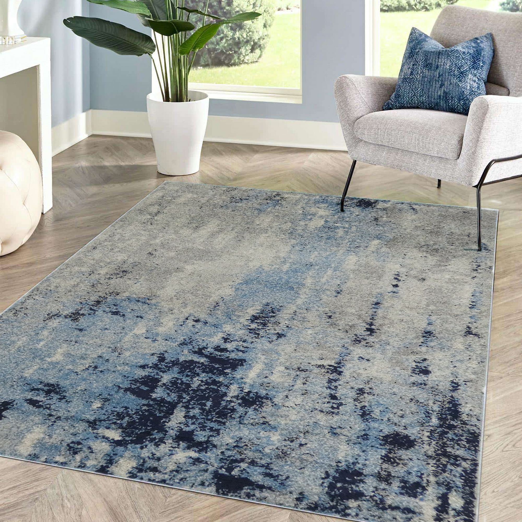 Gilbert Blue & Grey Abstract Rug 170cmx120cm