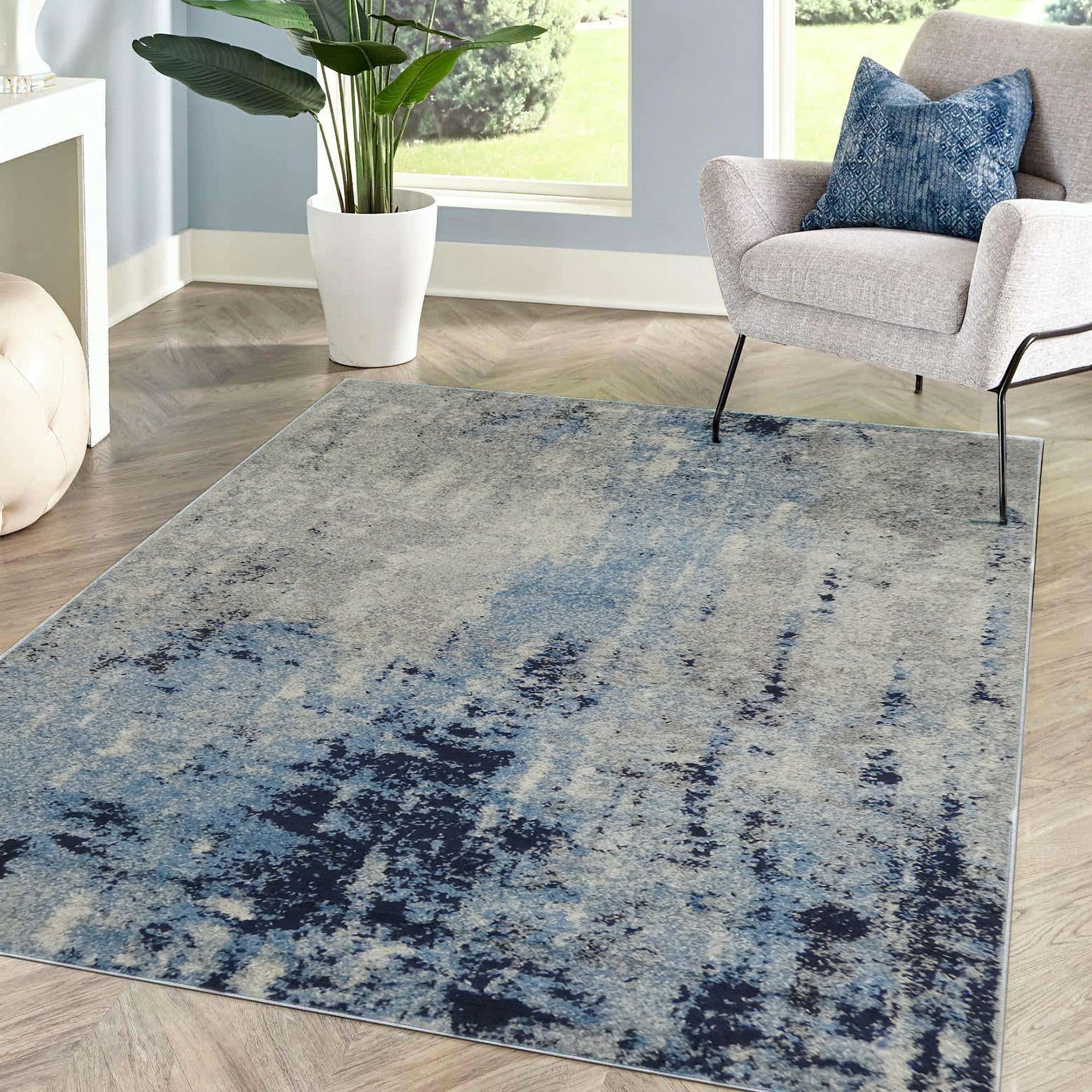 Gilbert Blue & Grey Abstract Rug 230cmx160cm