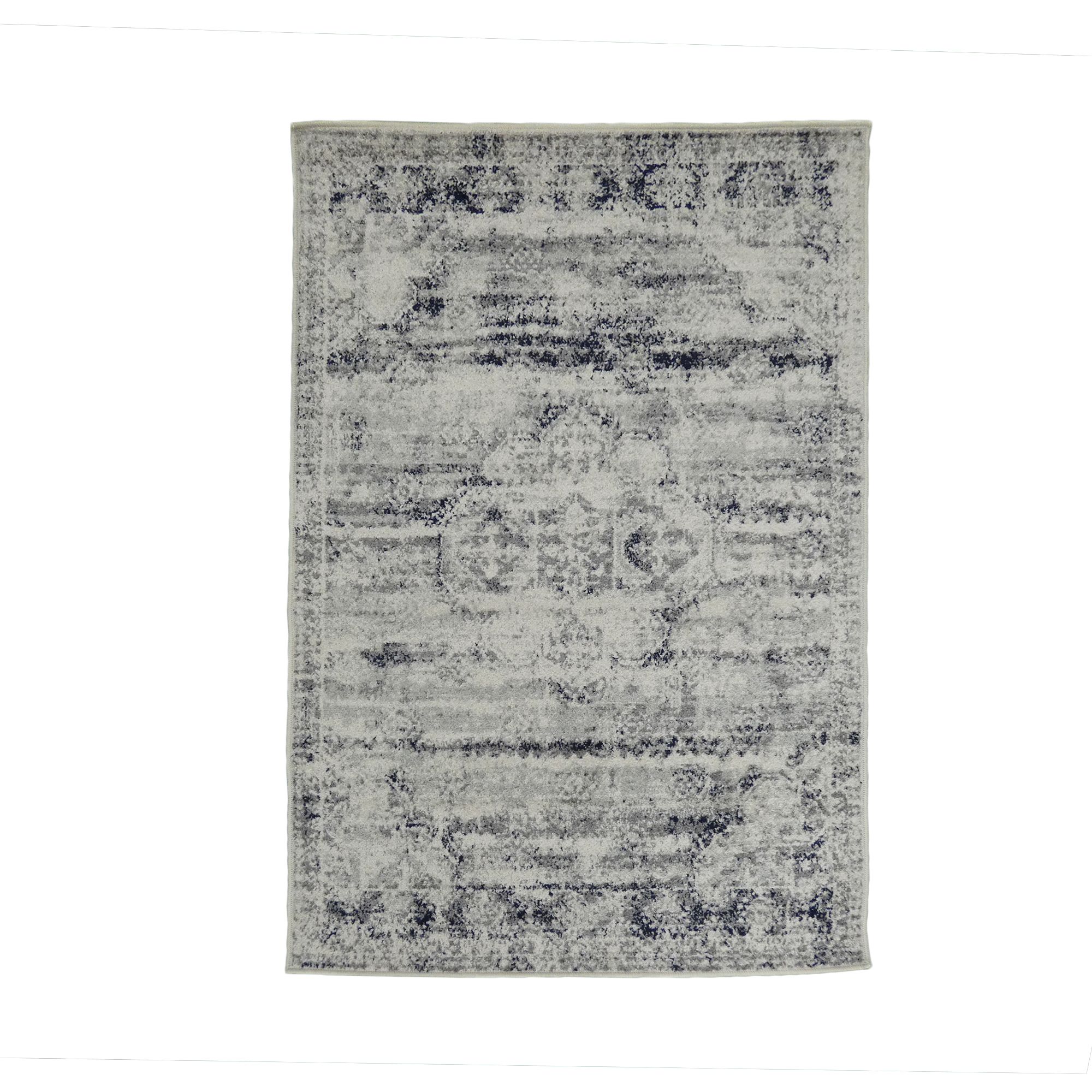 Gilbert Grey & Navy Abstract Rug 170cmx120cm