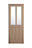 Glazed Cottage Oak veneer Internal Door, (H)1981mm (W)686mm (T)35mm