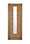 Glazed Flush Oak veneer Internal Door, (H)1981mm (W)762mm (T)35mm
